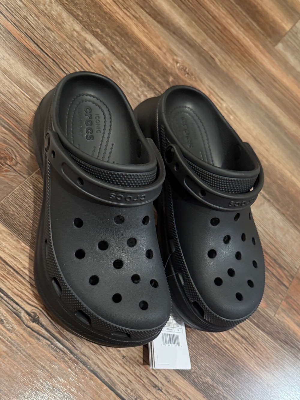 CROCS Black Classic Bae Clog with Heel Strap